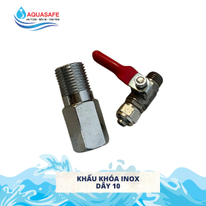 Khẩu khóa chia nước inox đầu dây 10