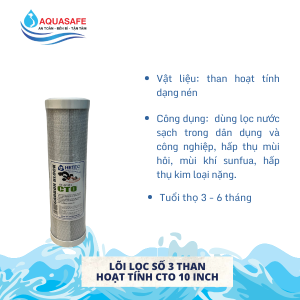 Lõi lọc số 3 - than hoạt tính CTO 10 inch