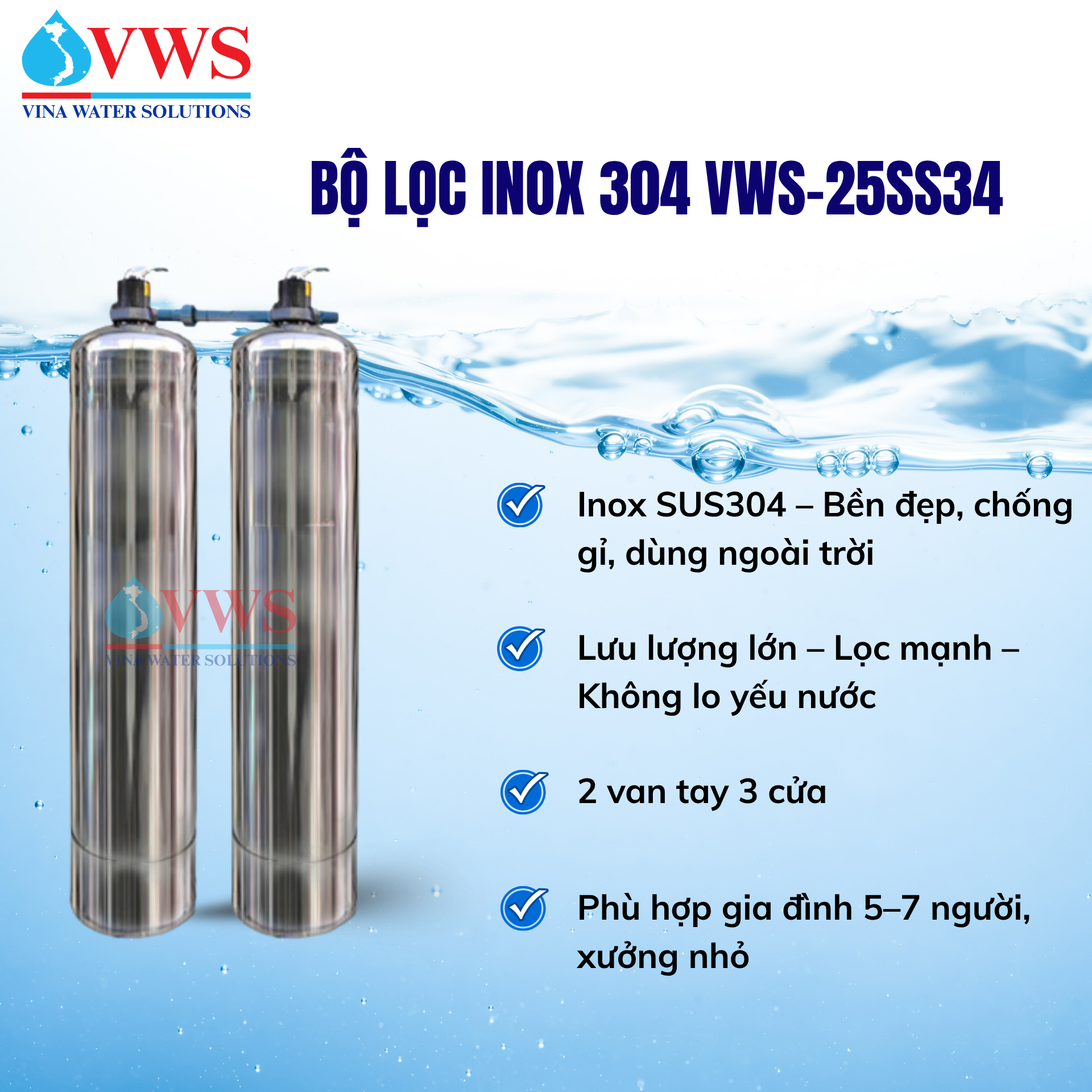 Bộ lọc Inox 304 VWS-25SS34