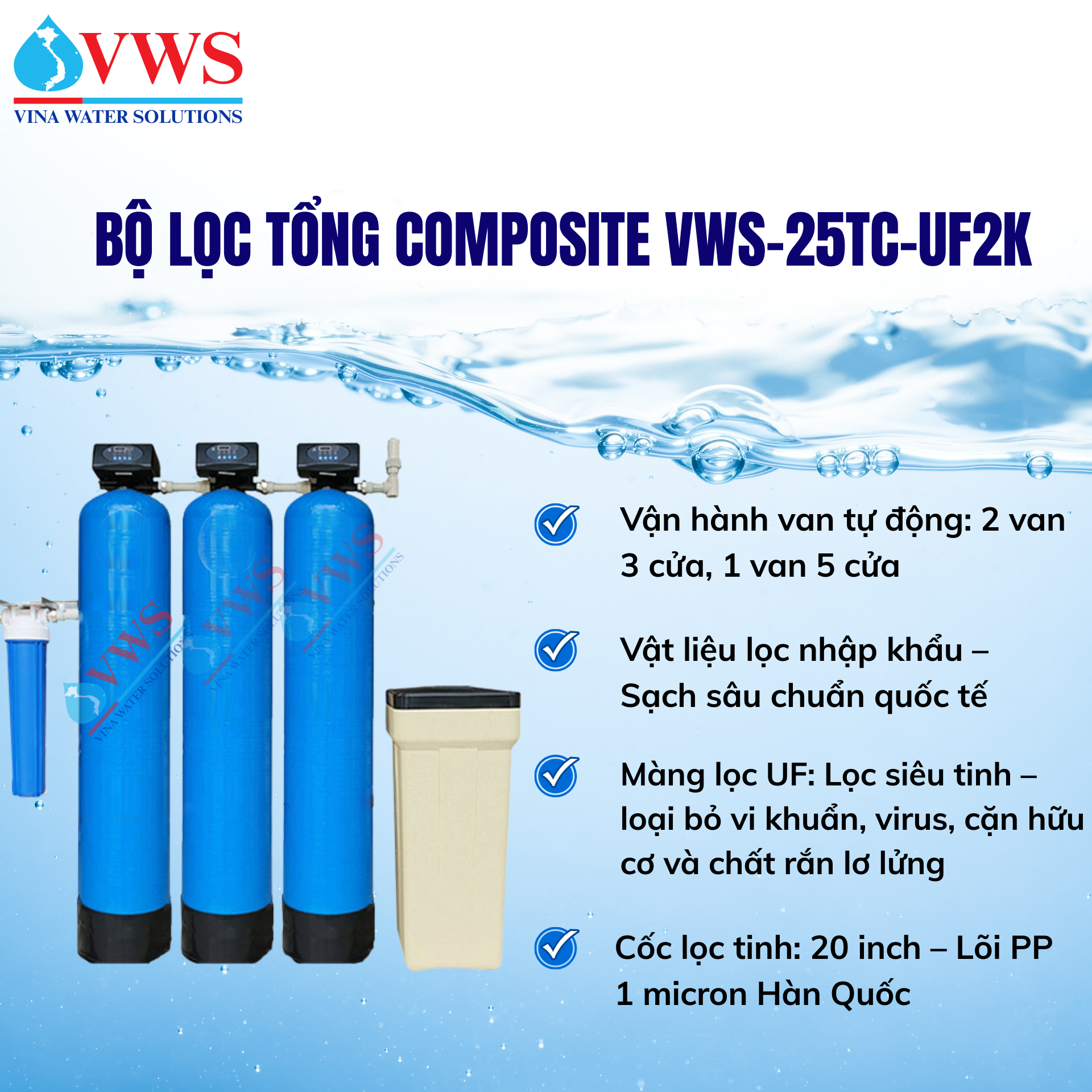 BỘ LỌC TỔNG ĐẦU NGUỒN VWS-25TC-UF2k